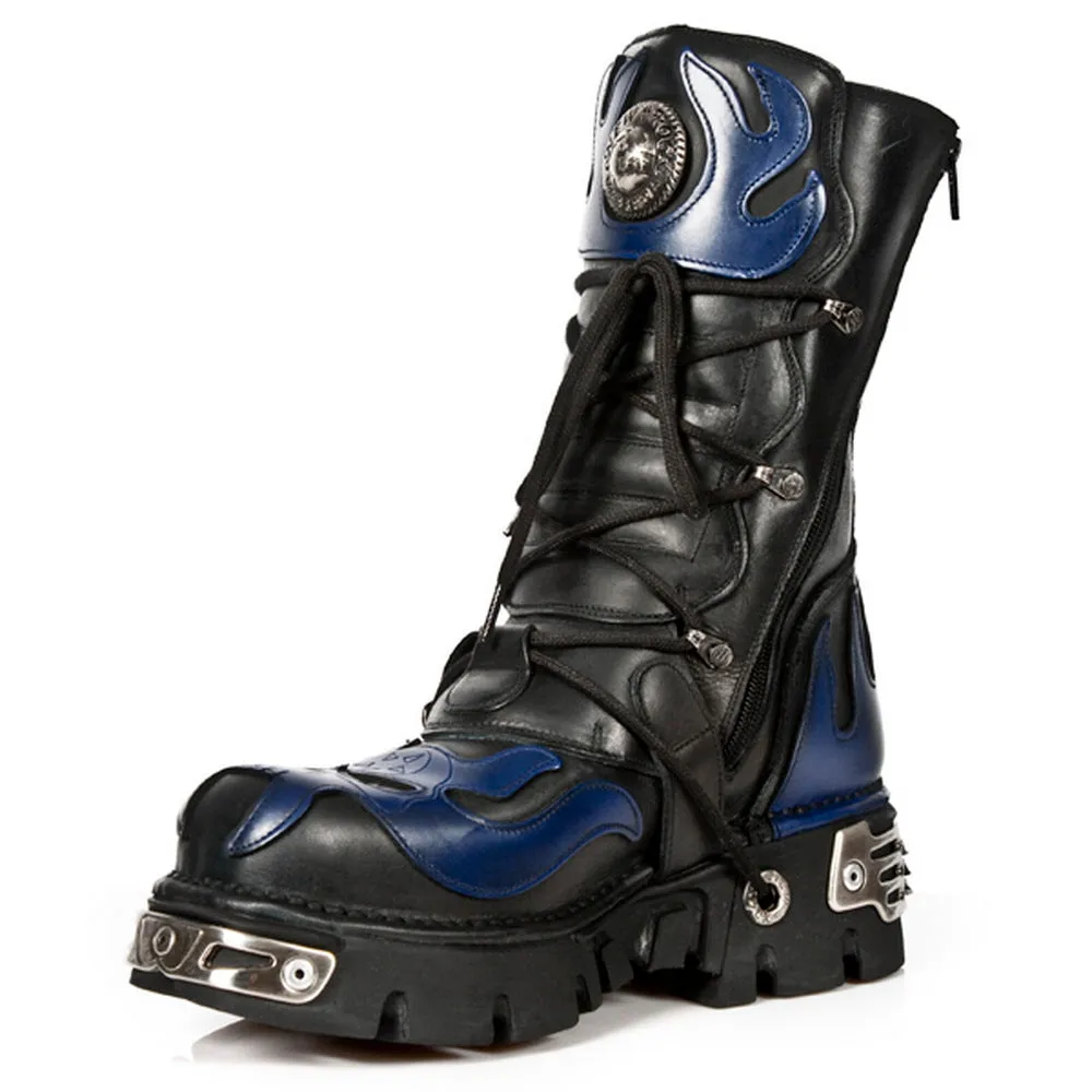 107-C5 Skull Lace Up Boots