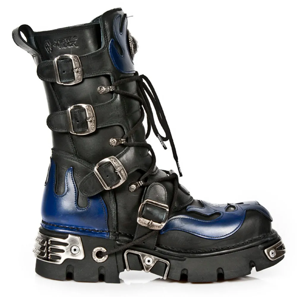 107-C5 Skull Lace Up Boots