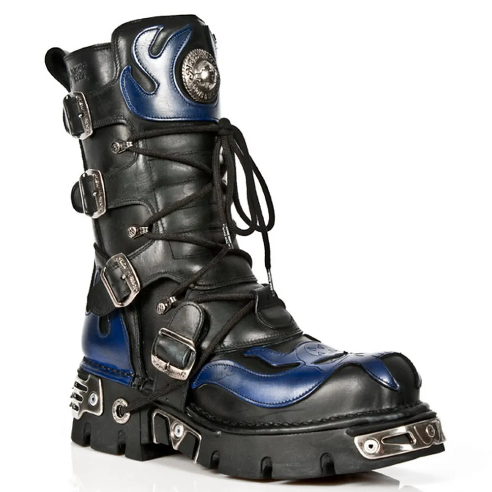 107-C5 Skull Lace Up Boots