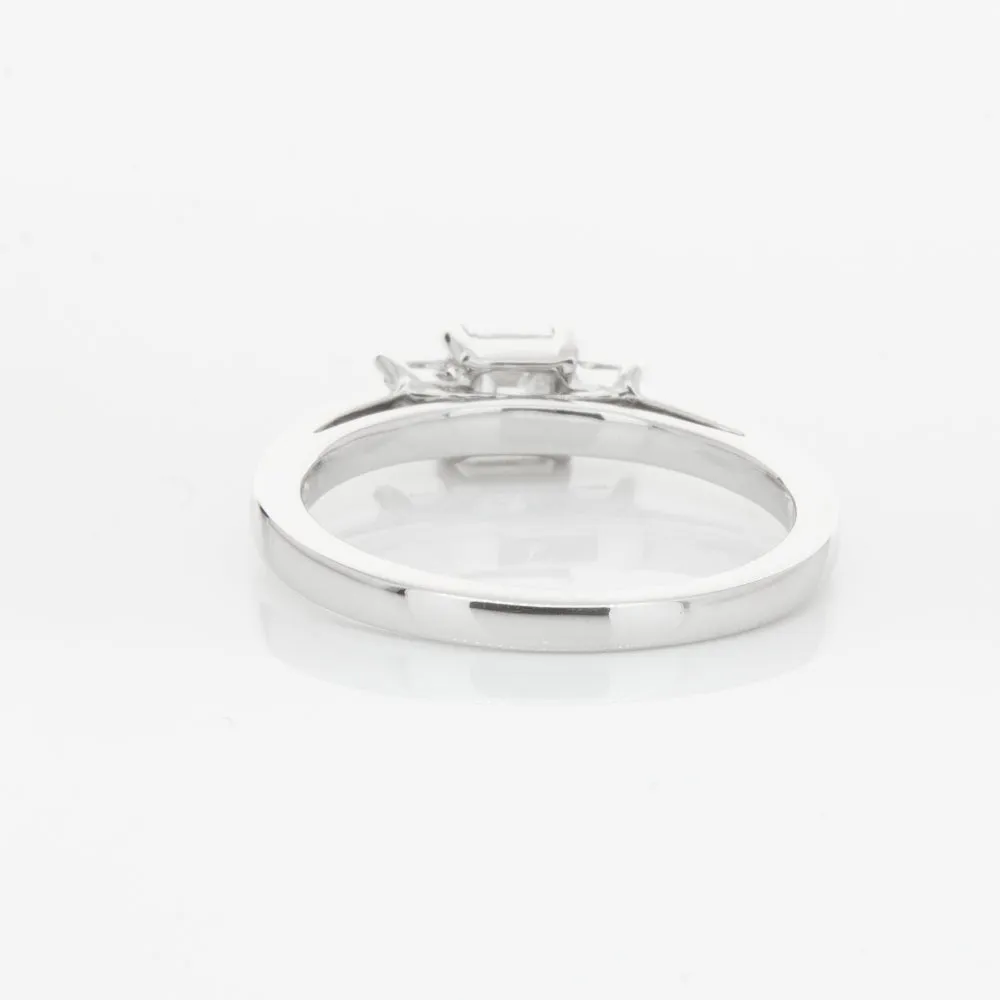 18ct White Gold .46ct Emerald Cut Diamond Olympus Ring