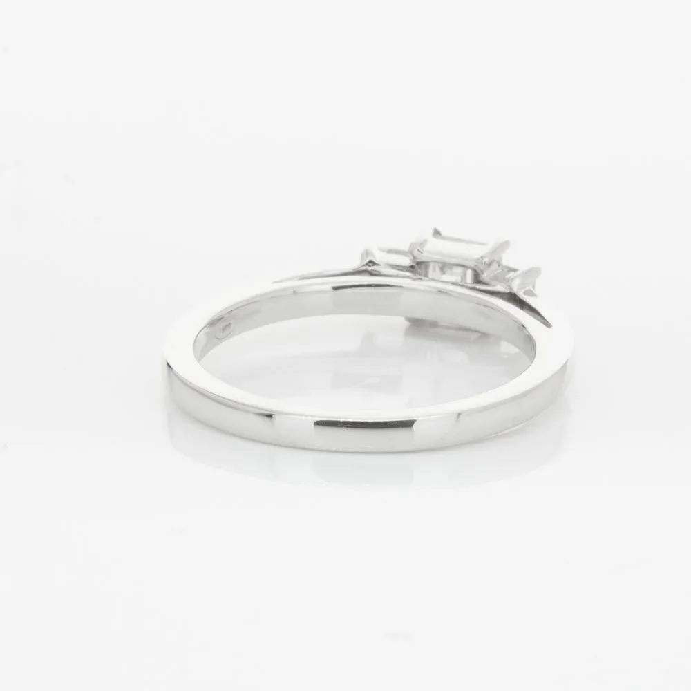 18ct White Gold .46ct Emerald Cut Diamond Olympus Ring