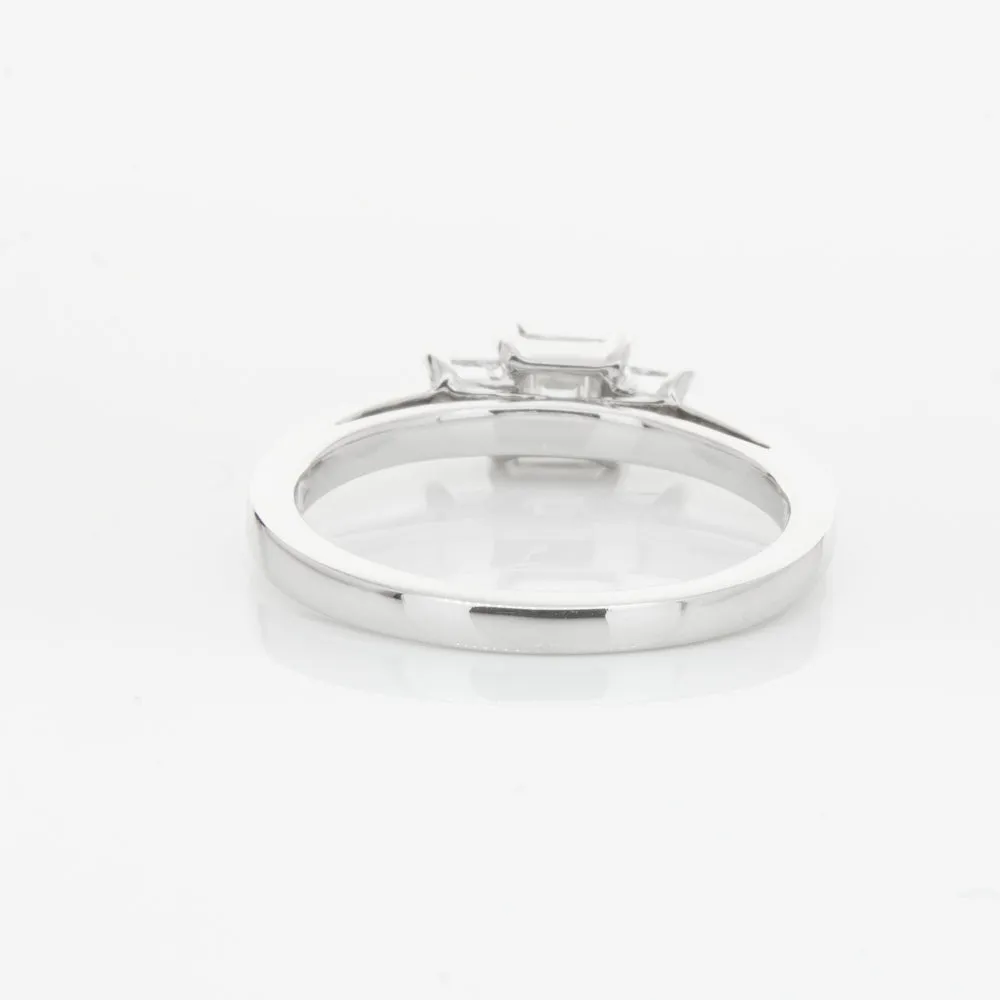 18ct White Gold .46ct Emerald Cut Diamond Olympus Ring