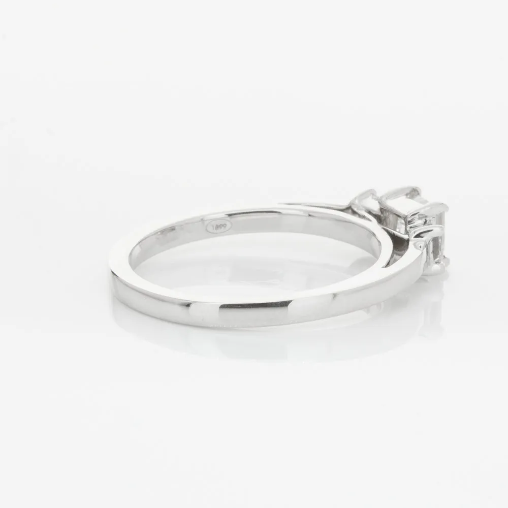 18ct White Gold .46ct Emerald Cut Diamond Olympus Ring