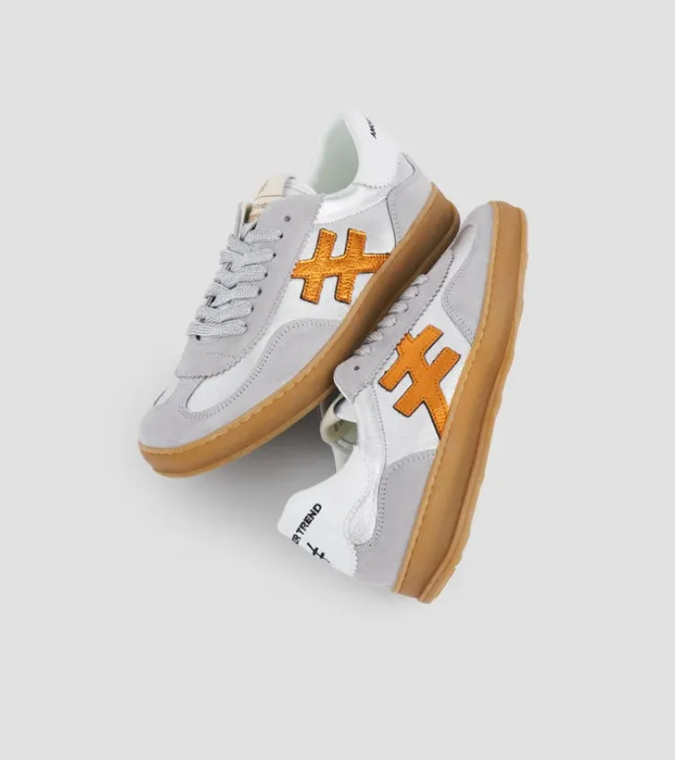 ANOTHER TREND - [A032M338 Tortola] Grey & Burnt Orange Suede Trainer