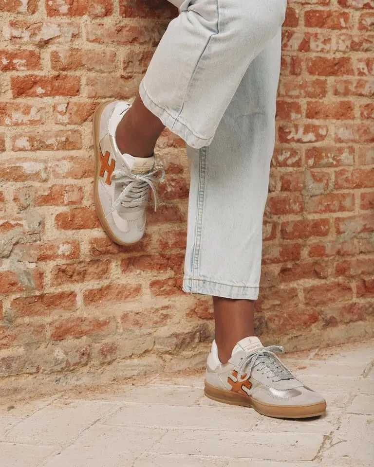 ANOTHER TREND - [A032M338 Tortola] Grey & Burnt Orange Suede Trainer