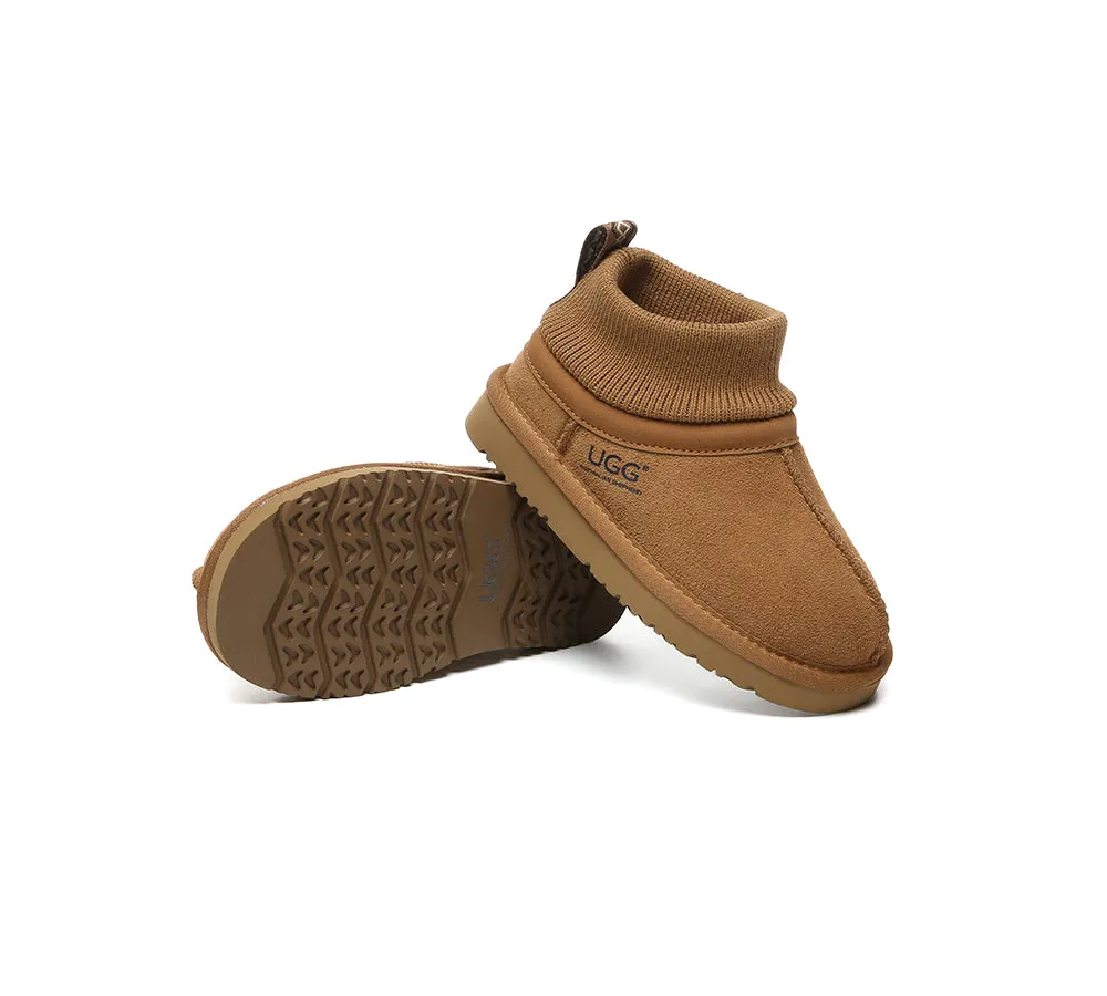 AUSTRALIAN SHEPHERD® UGG Slippers Kids Sheepskin Wool Stretchy Ankle Margaret