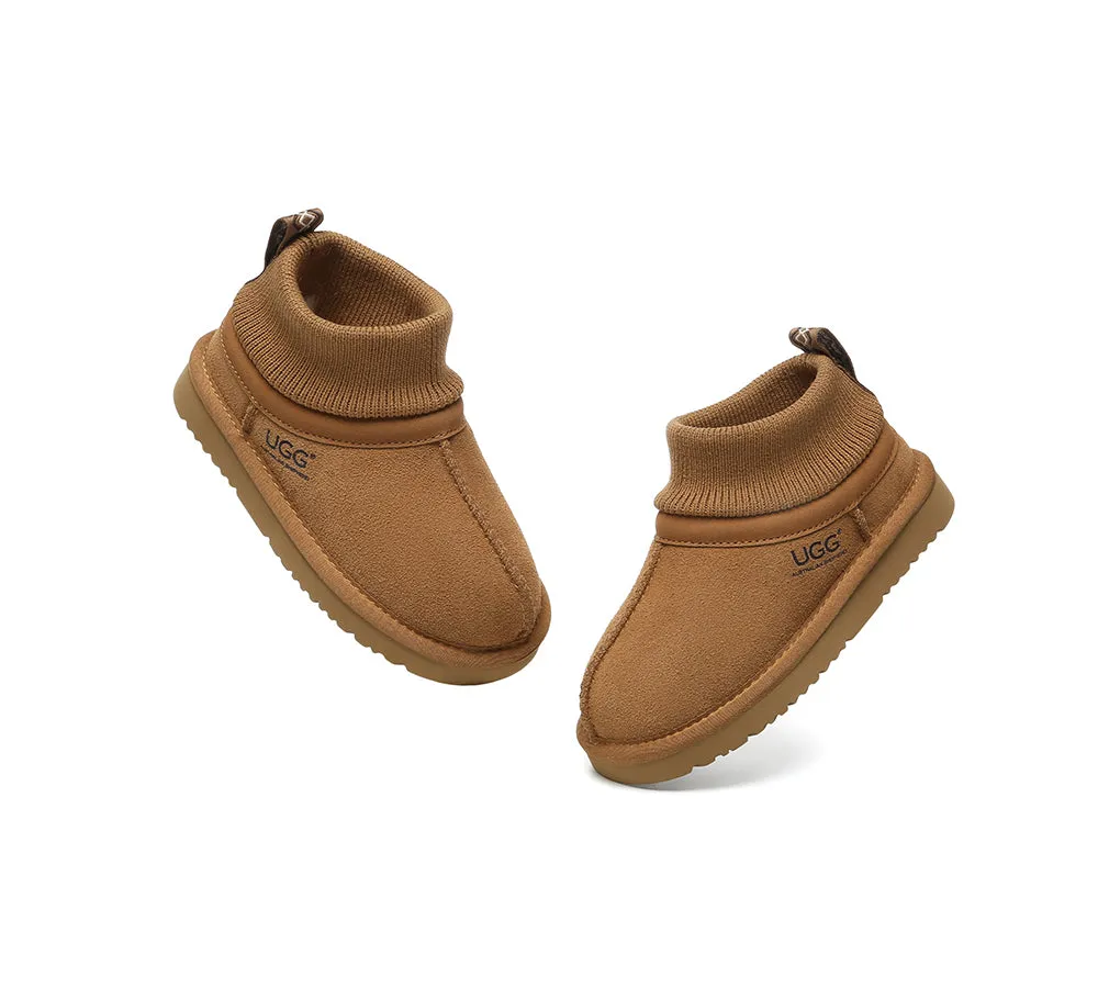 AUSTRALIAN SHEPHERD® UGG Slippers Kids Sheepskin Wool Stretchy Ankle Margaret
