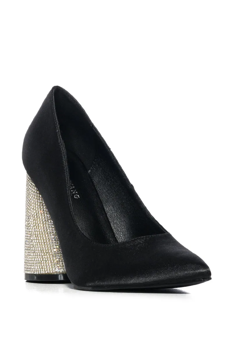 AZALEA WANG BEGONIA BLACK DIAMOND HEEL PUMP