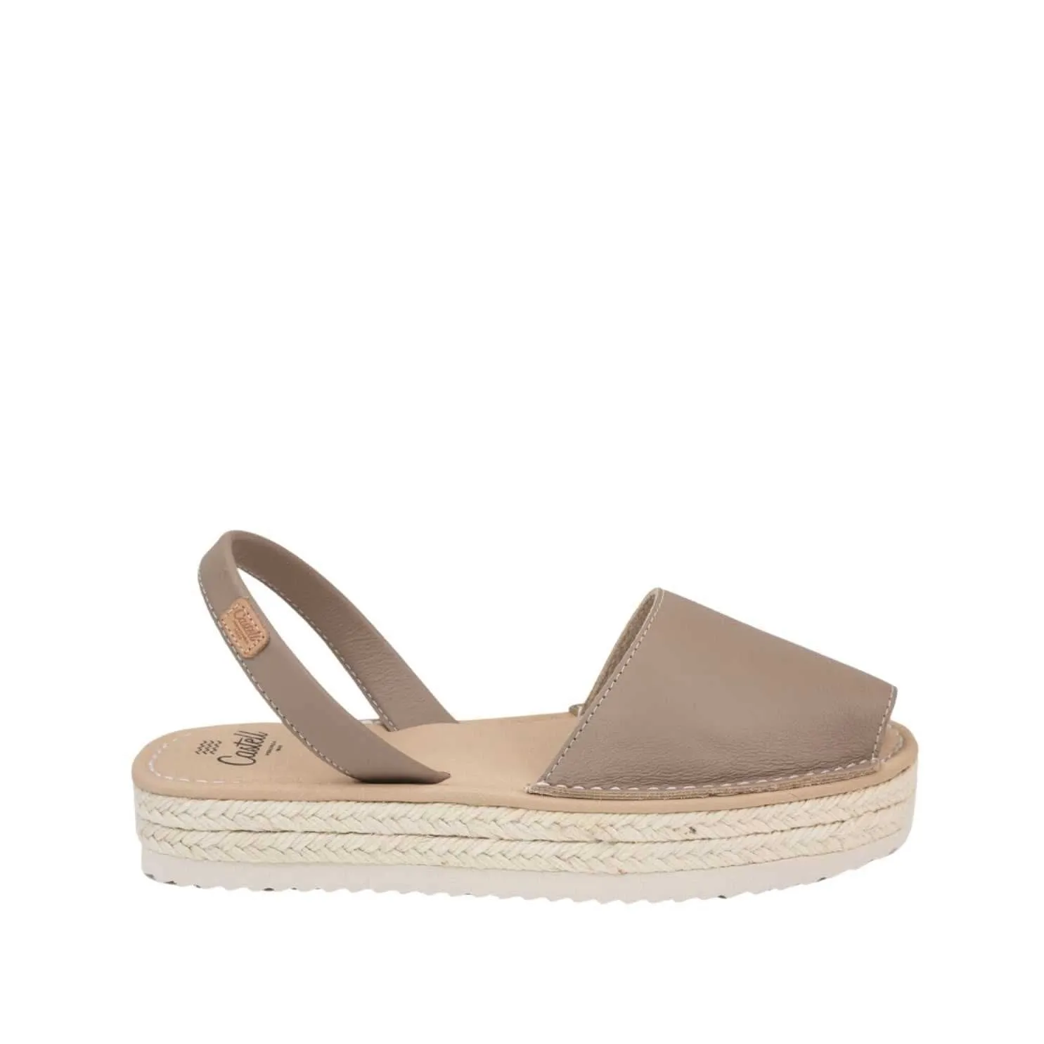 Basic Platform Leather Menorcan Espadrille For Women - Doble Yute 2283 2 Ciervo