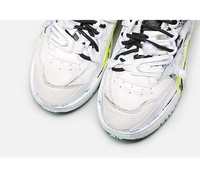 BELLALILY DIRTY WHITE DISSOLVE LEATHER SNEAKER