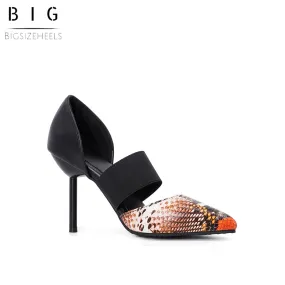Bigsizeheels Pointed slip-on stilettos - Brown