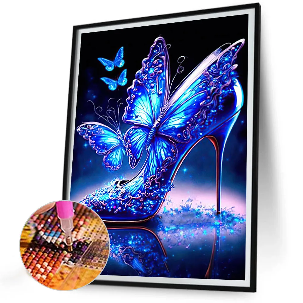 Blue High Heels - Full Round Drill Diamond Painting 30*40CM