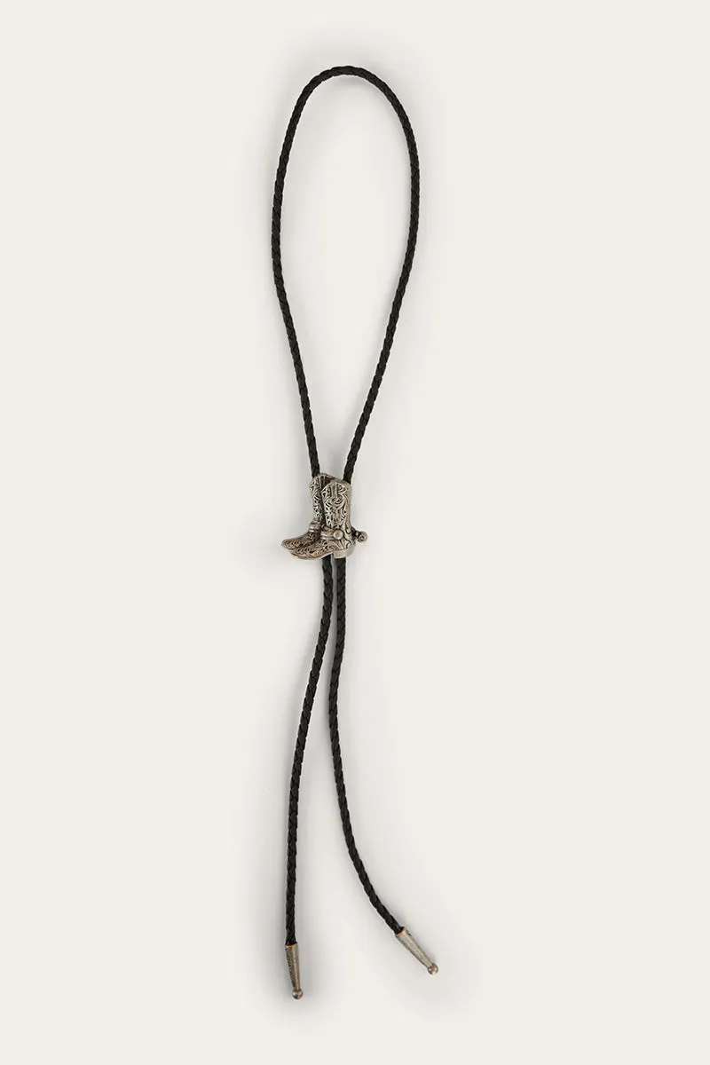 Boots Bolo Tie - Antique Silver
