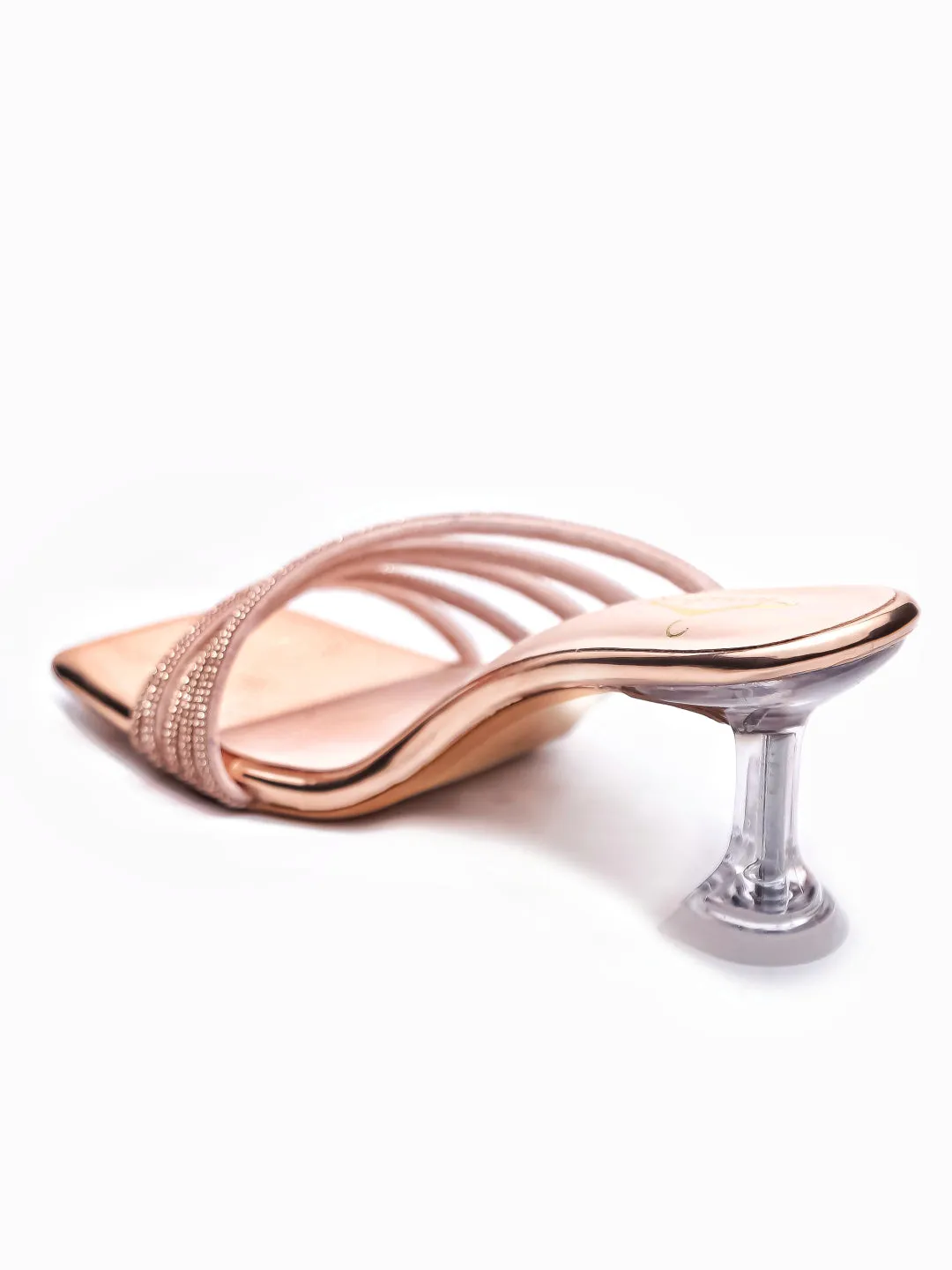 Brauch Rose Gold Rhinestone Multi-straps heel