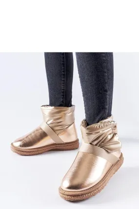 Brown shiny short snow boots