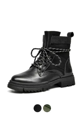 Checoto Women's Leather Motorcycle Ankle Boots