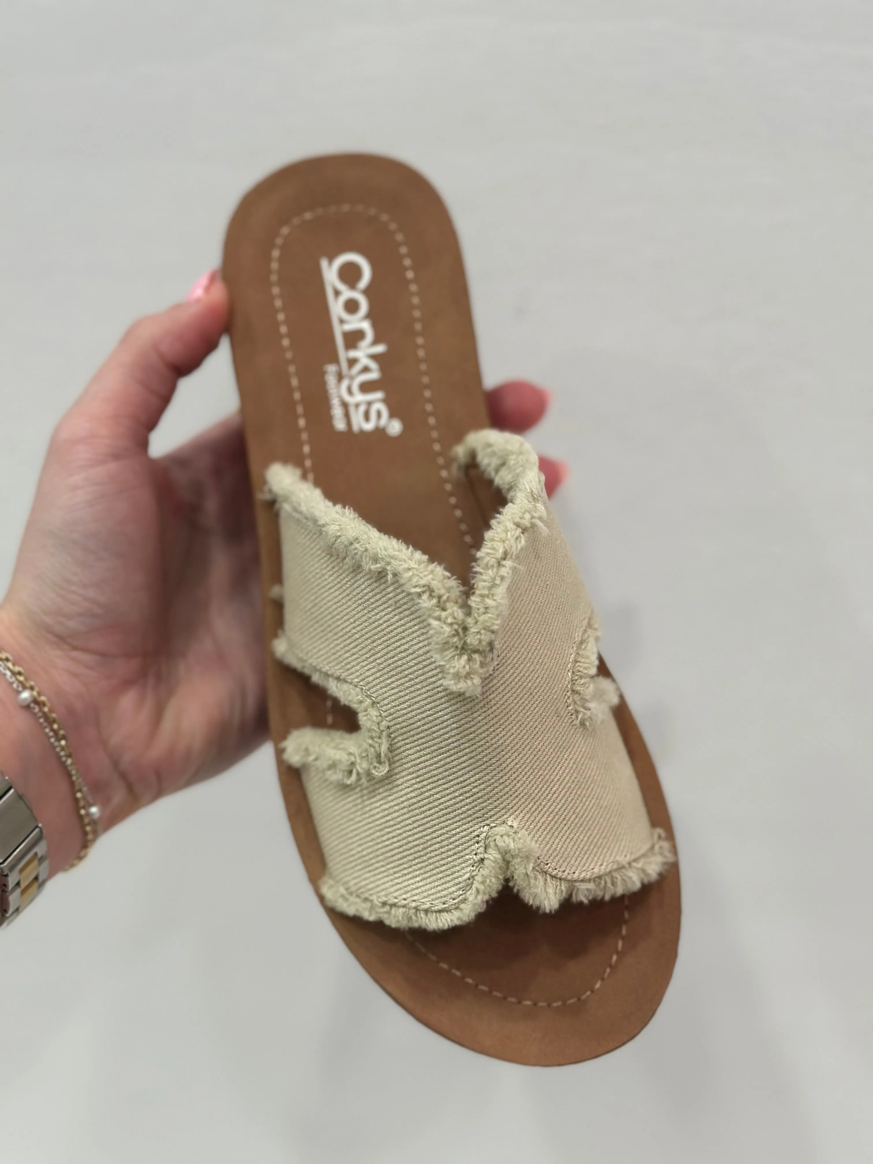 Corky's Hold Please Sandal - Sand Frayed