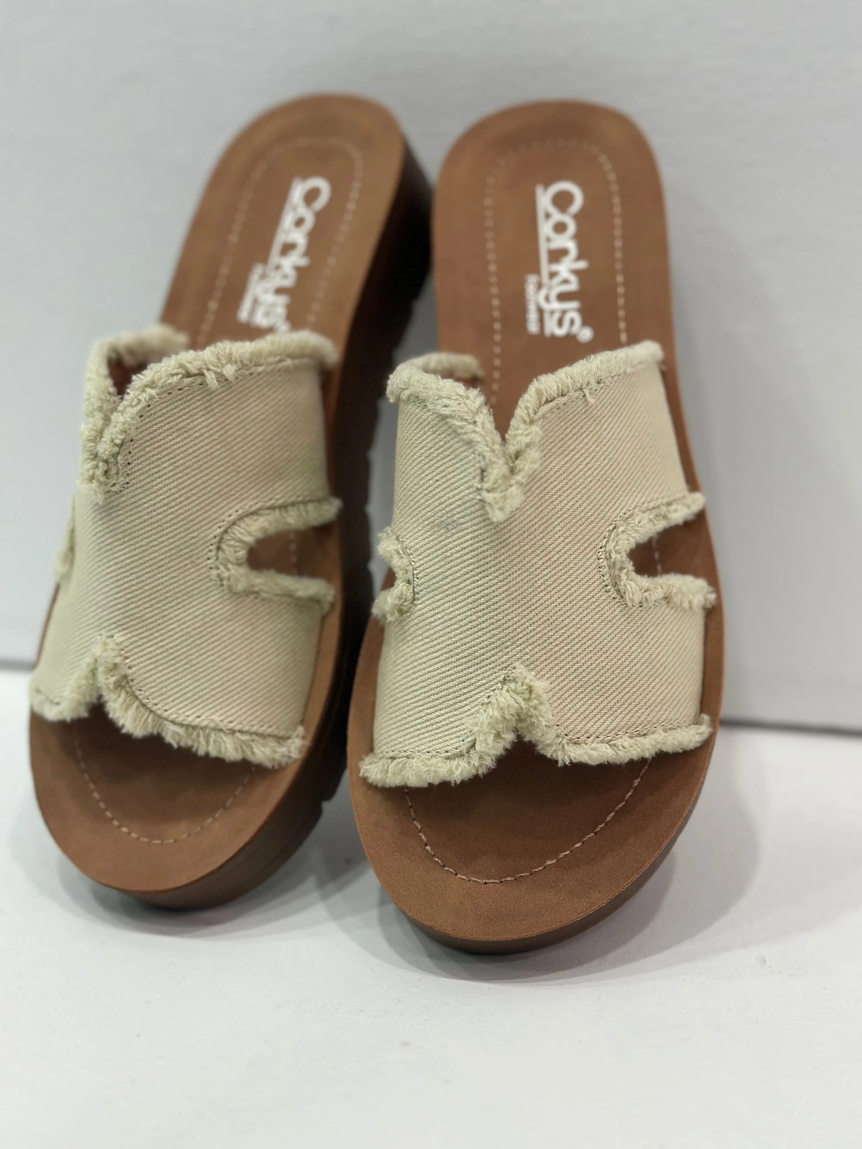 Corky's Hold Please Sandal - Sand Frayed