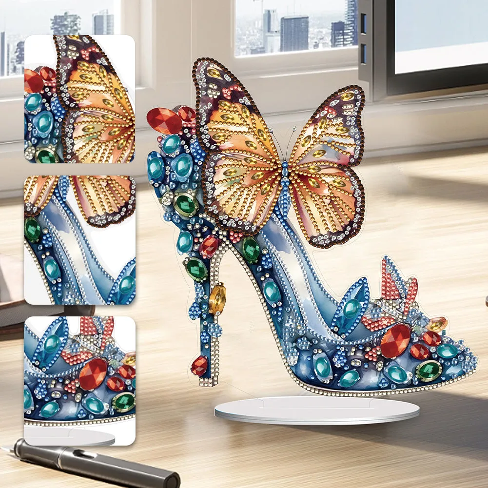 Diamond Painting Tabletop Ornaments for Office Desktop Decor (Jeweled Heels #2)