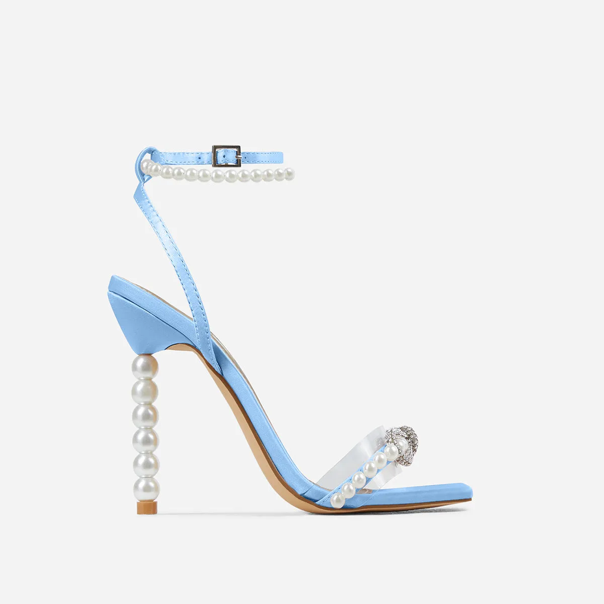 Diamond Pearl Bow Stiletto Heels with Pearl Heel