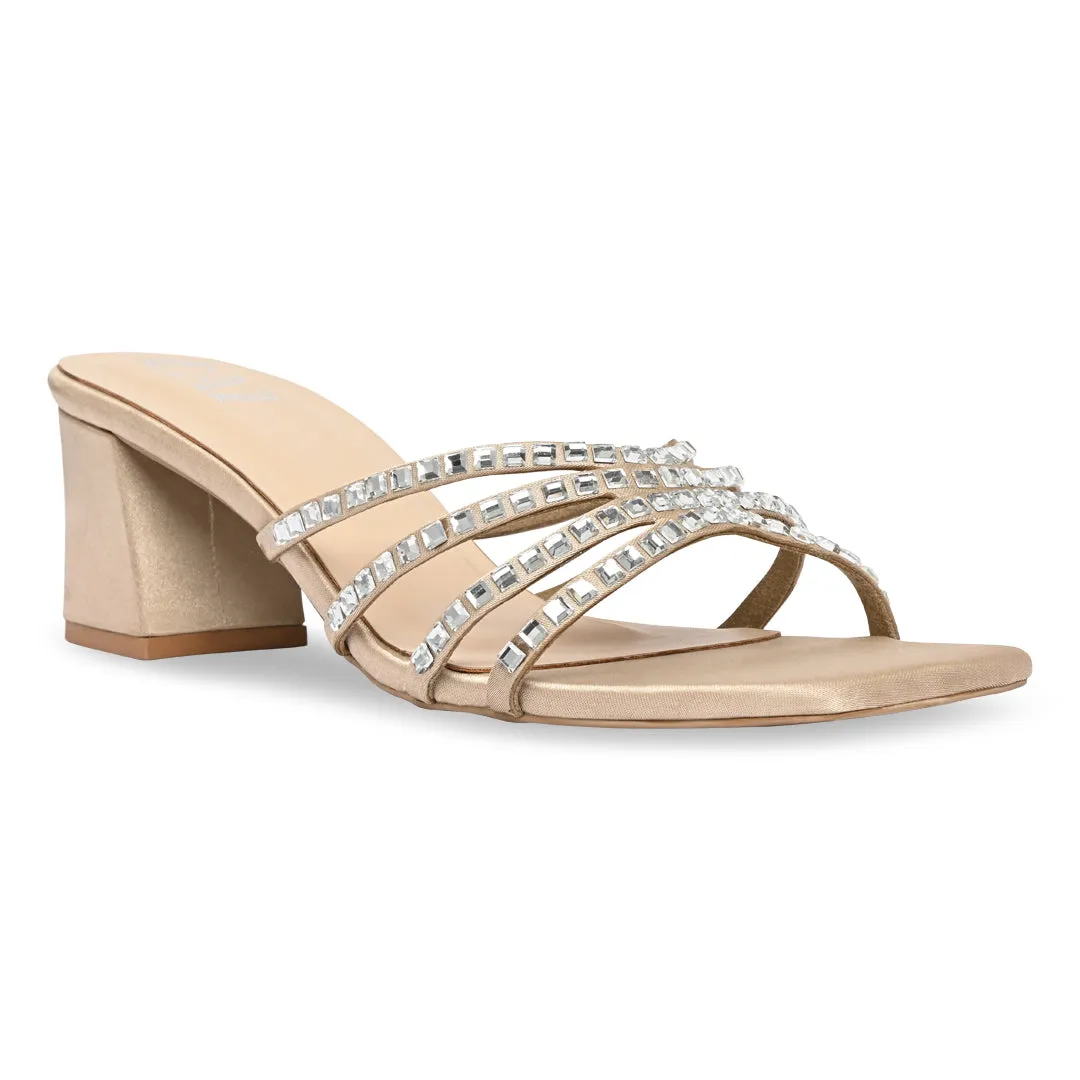 Diamond Strapped Satin Heels