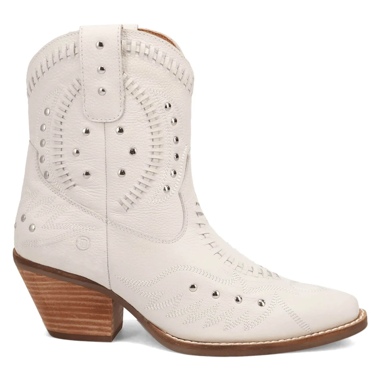 Dingo Womens Preciousie White Leather Cowboy Boots