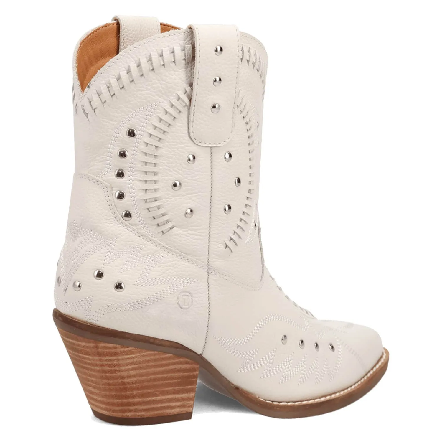 Dingo Womens Preciousie White Leather Cowboy Boots