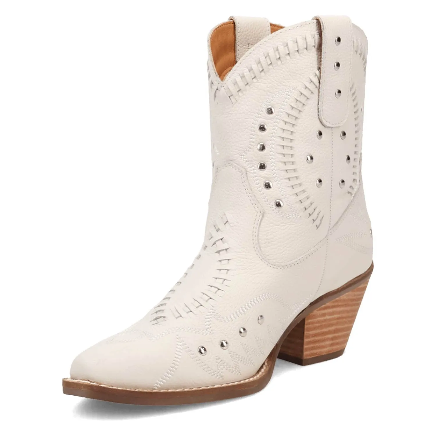 Dingo Womens Preciousie White Leather Cowboy Boots