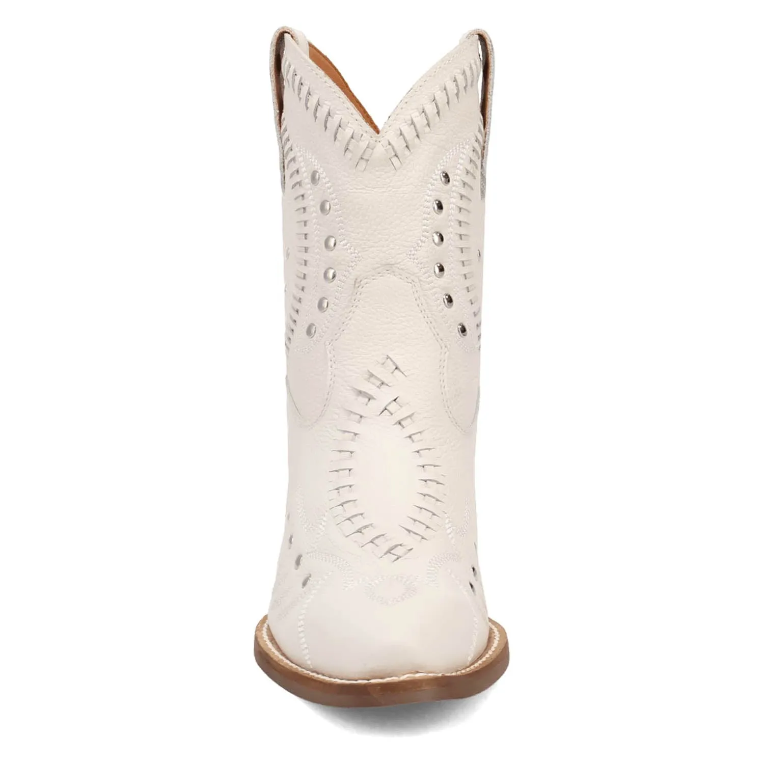 Dingo Womens Preciousie White Leather Cowboy Boots