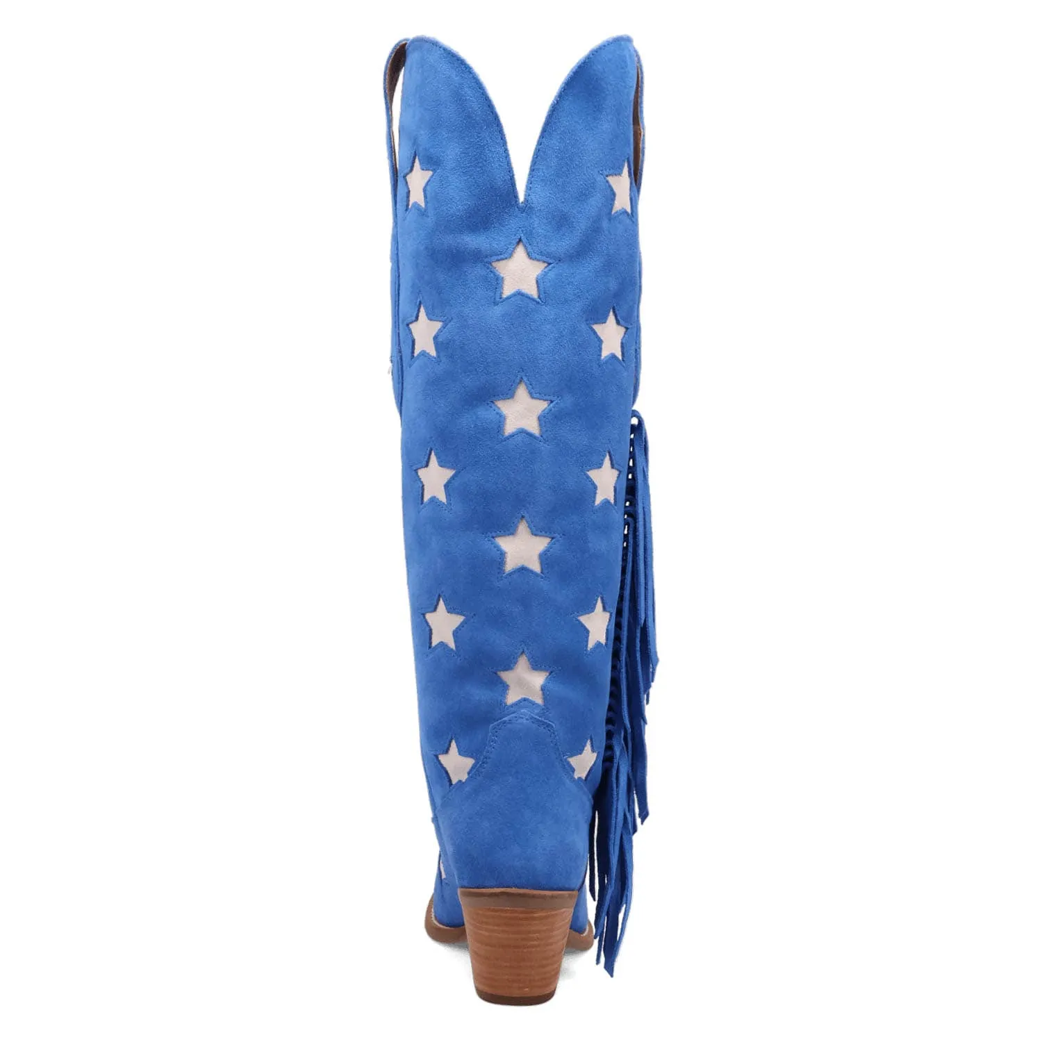 Dingo Womens Super Star Blue Suede Cowboy Boots