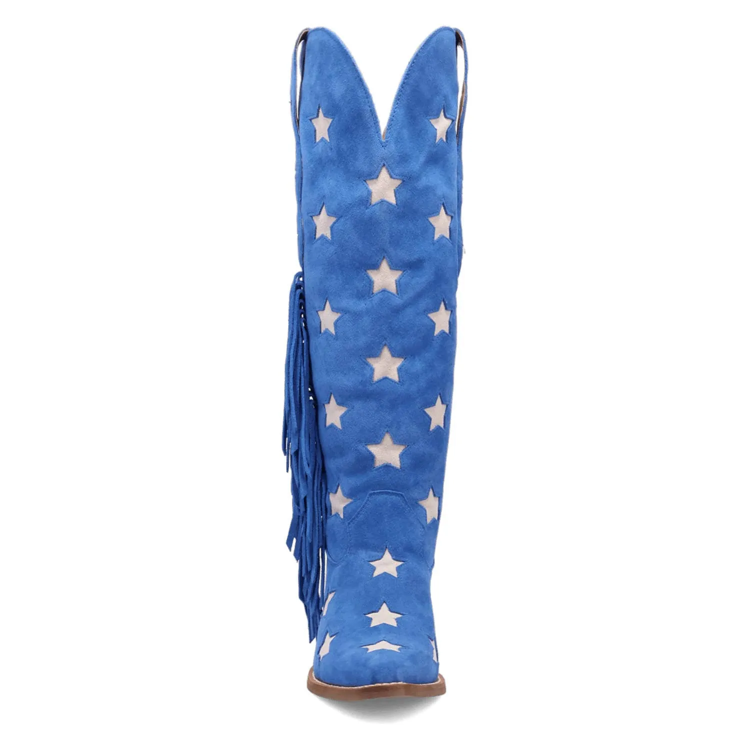 Dingo Womens Super Star Blue Suede Cowboy Boots
