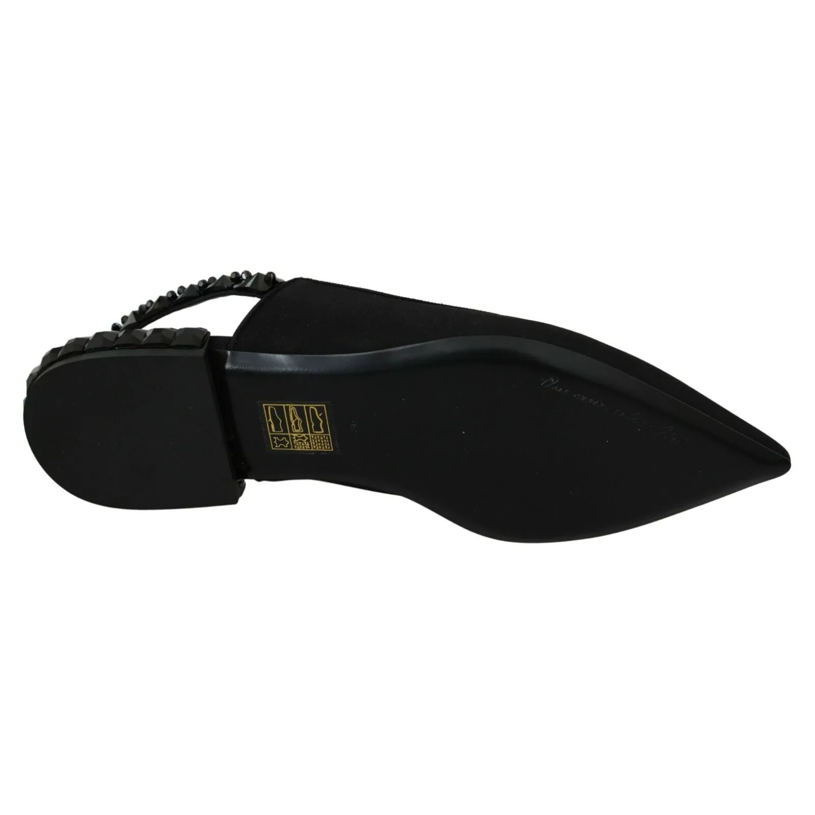 Dolce & Gabbana Elegant Silk Blend Slingback Flats with Crystals