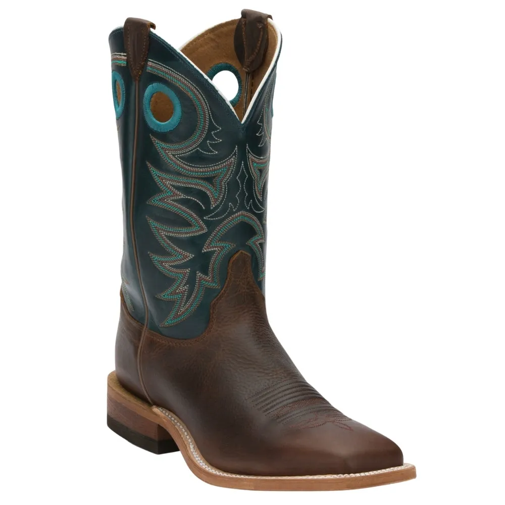 Drennan 11 Inch Embroidered Wide Square Toe Pull On Cowboy Boots