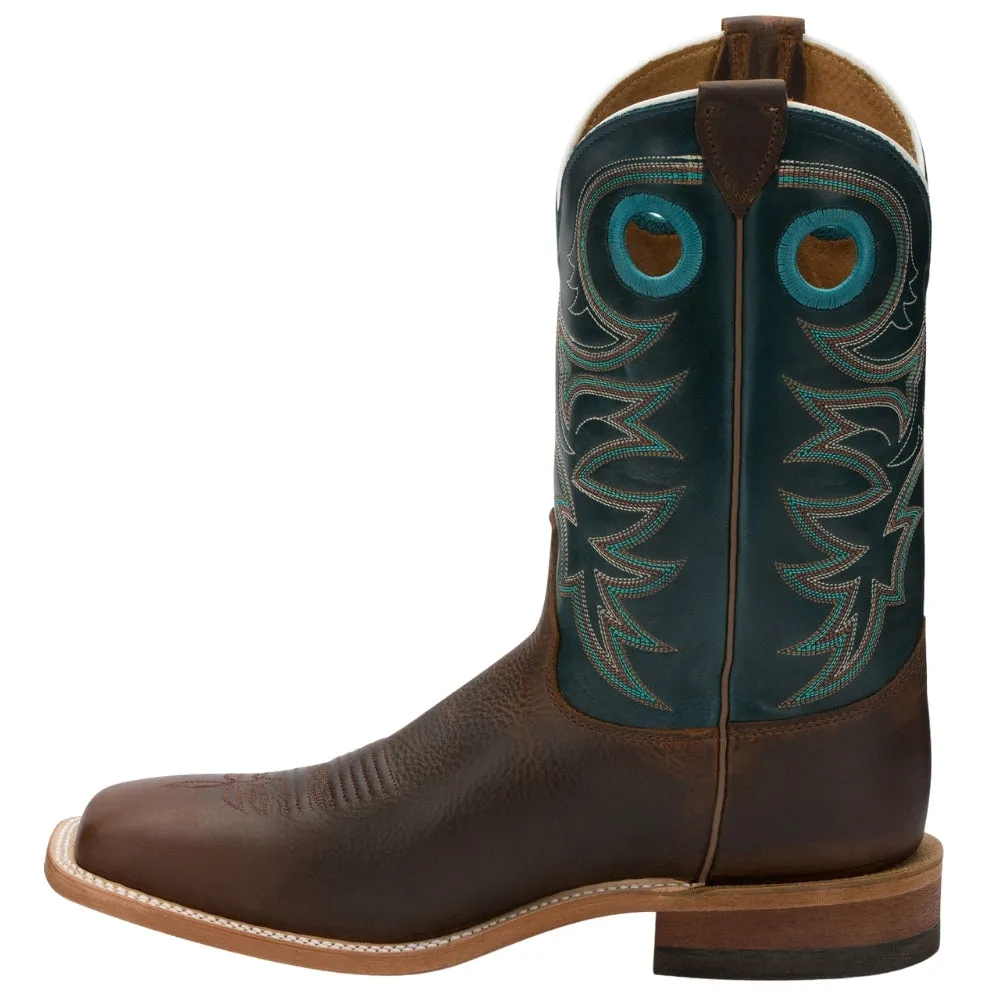 Drennan 11 Inch Embroidered Wide Square Toe Pull On Cowboy Boots