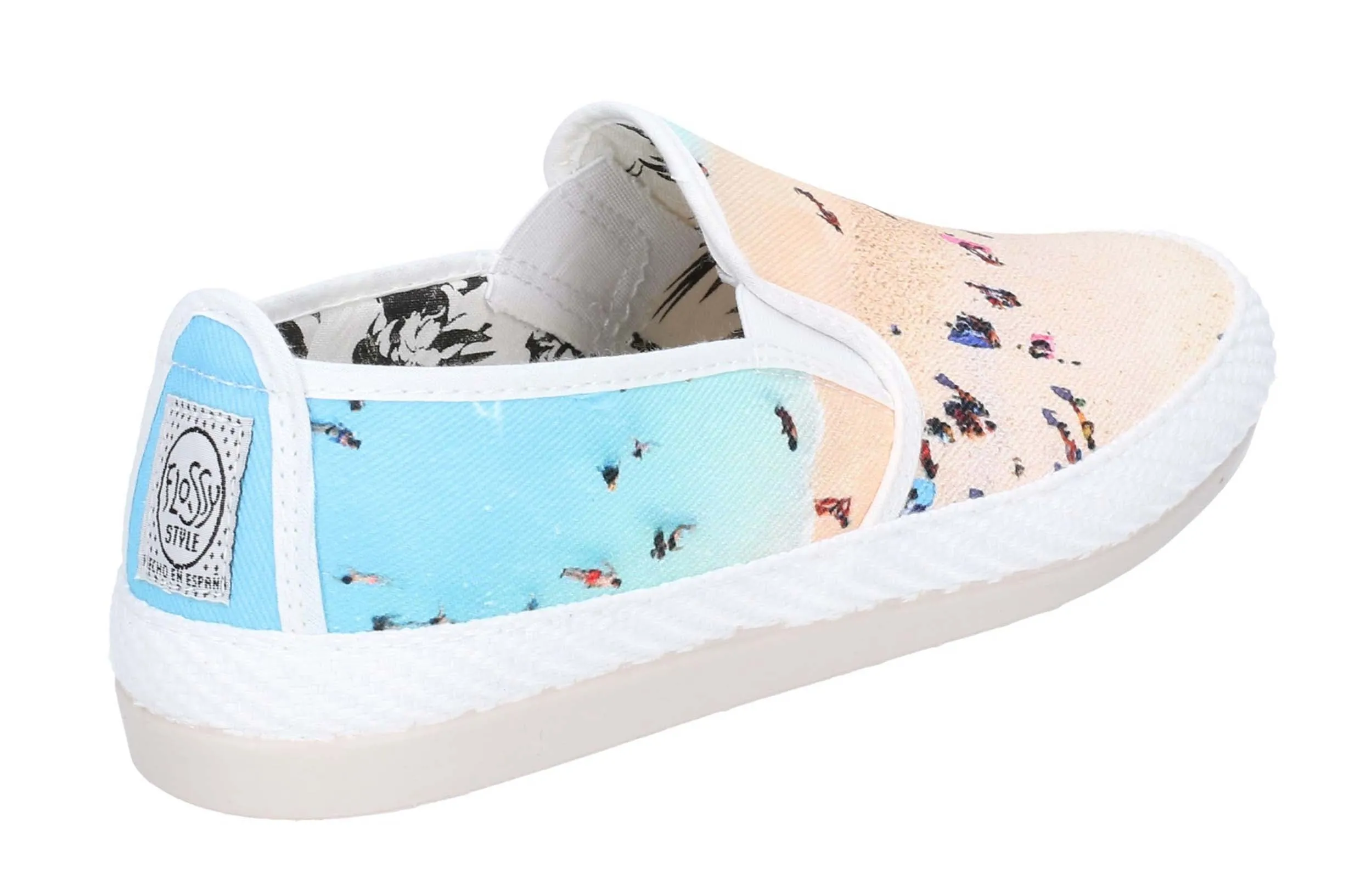 Flossy Pastel Womens Slip On Beach Print Canvas Espadrille Casual Shoe