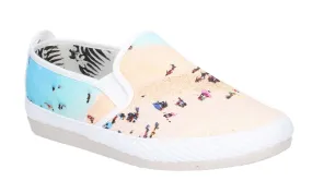 Flossy Pastel Womens Slip On Beach Print Canvas Espadrille Casual Shoe