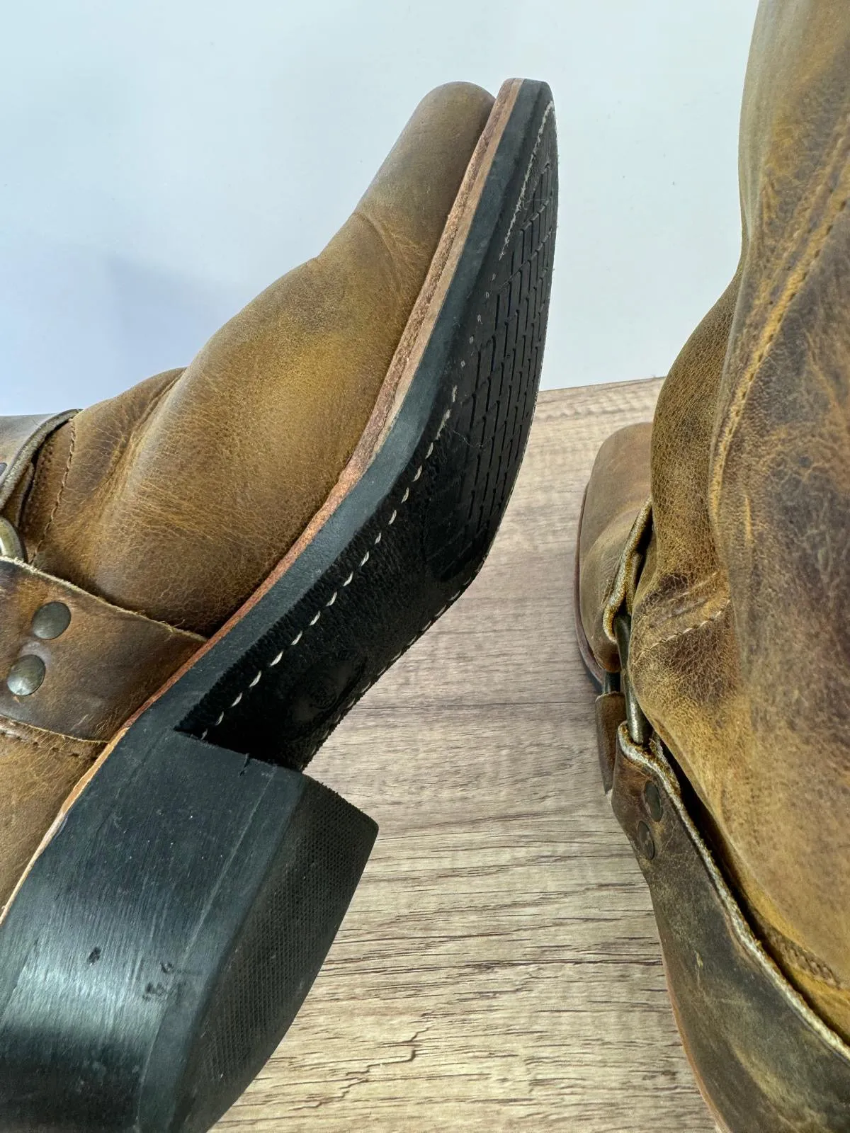 FRYE HARNESS LEATHER MOTO BIKER WESTERN BOOTS