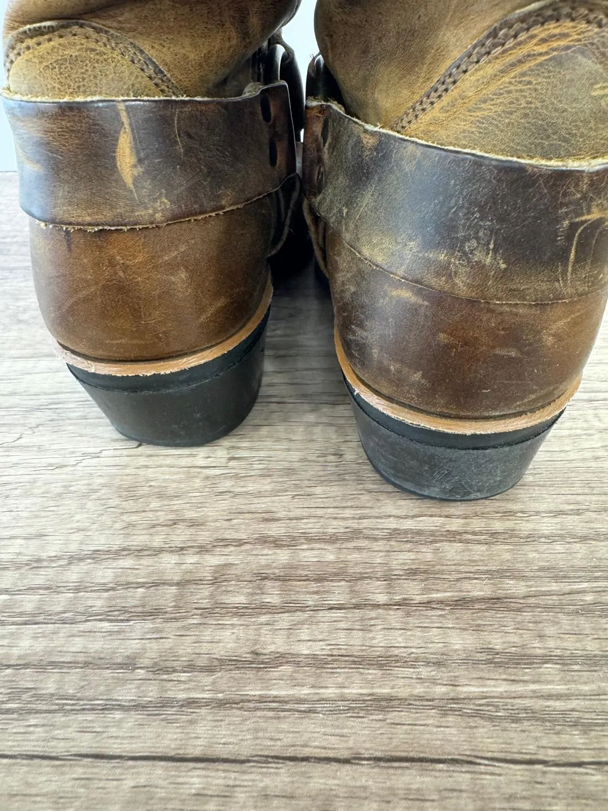 FRYE HARNESS LEATHER MOTO BIKER WESTERN BOOTS