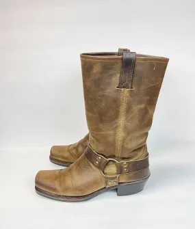 FRYE HARNESS LEATHER MOTO BIKER WESTERN BOOTS