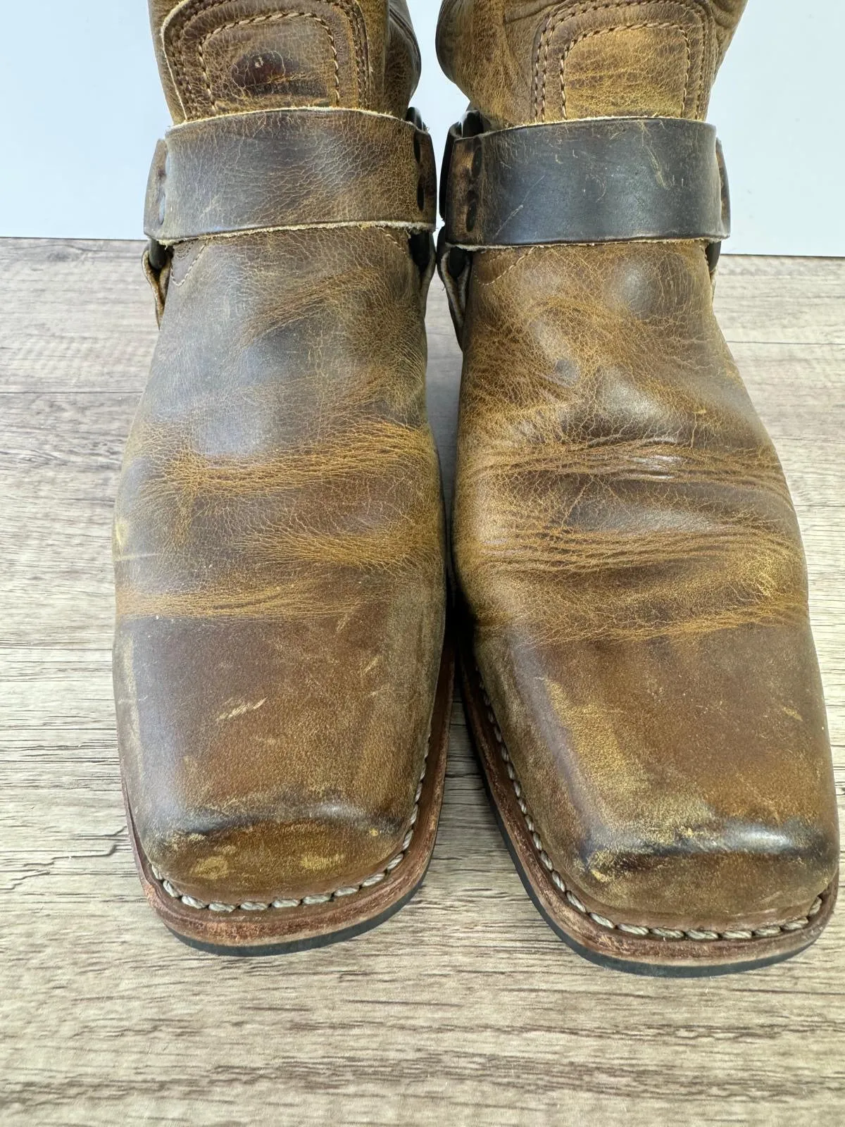 FRYE HARNESS LEATHER MOTO BIKER WESTERN BOOTS
