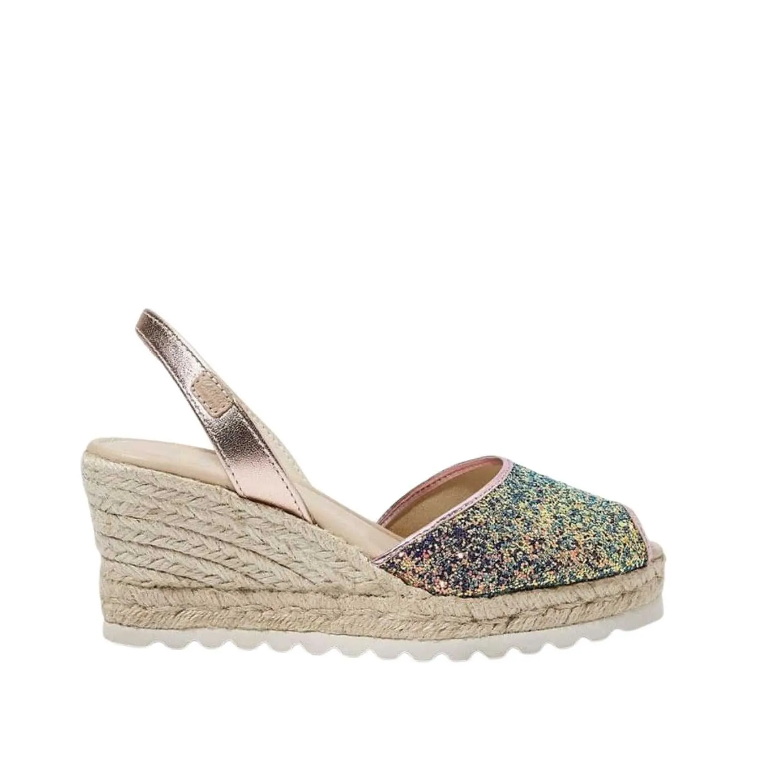 Glitter Leather Espadrille - Frida Montada 2006R Glitter