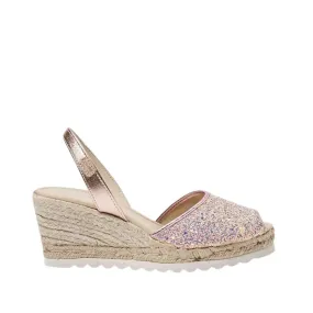Glitter Leather Espadrille - Frida Montada 2006R Glitter