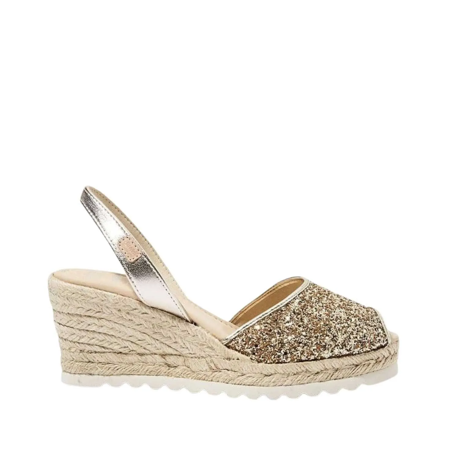 Glitter Leather Espadrille - Frida Montada 2006R Glitter