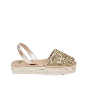Glitter Platform Menorcan Espadrille For Women - Doble Yute 2283R 2 Glitter