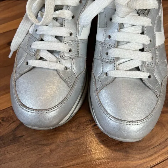 Hogan Platform Sneakers in Silver