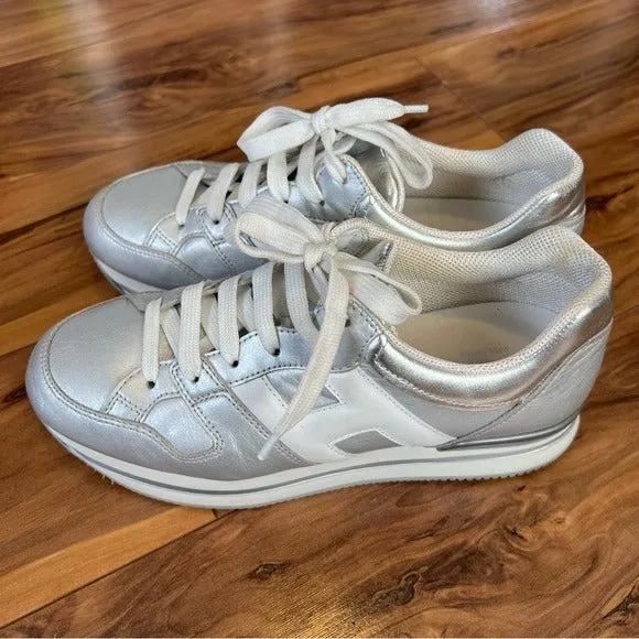 Hogan Platform Sneakers in Silver