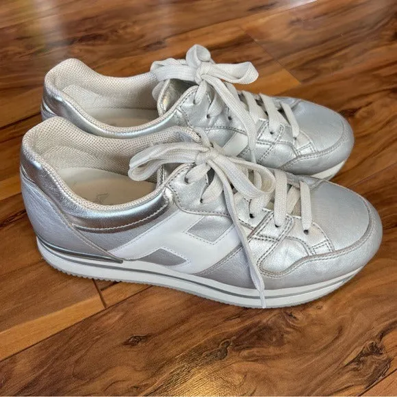 Hogan Platform Sneakers in Silver