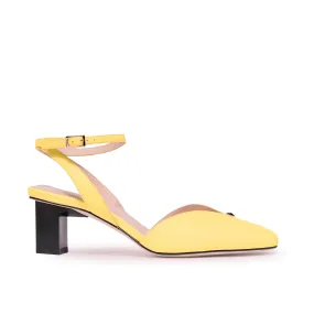 Hope Ankle Strap Low Heels in Yellow