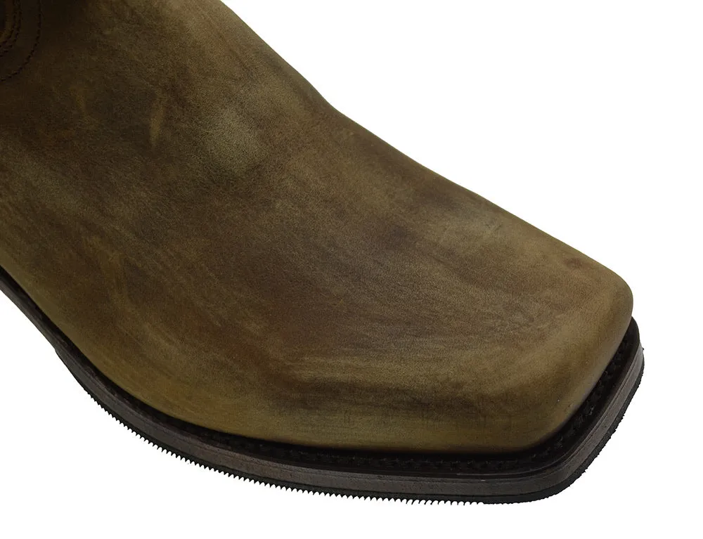 Men's Biker Boots Sendra 8286 Harness Mad Dog Tang Leather Cuban Heel