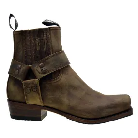 Men's Biker Boots Sendra 8286 Harness Mad Dog Tang Leather Cuban Heel